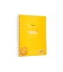 Cuaderno espiral liderpapel din a5 pautaguia tapa plastico 80h 90gr cuadro pautado 3 mm con margen color amarillo