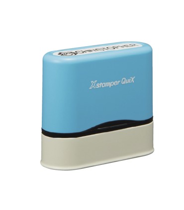 Sello x stamper quix nombre personalizable color azul 95x46 mm qn41