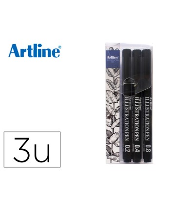 Rotulador artline calibrado micrometrico negro illustration pen billetera ek 280w3iln resistente al