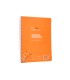 Cuaderno espiral liderpapel din a5 pautaguia tapa plastico 80h 90gr cuadro pautado 4mm color naranja