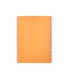 Cuaderno espiral liderpapel din a5 pautaguia tapa plastico 80h 90gr cuadro pautado 3mm color naranja