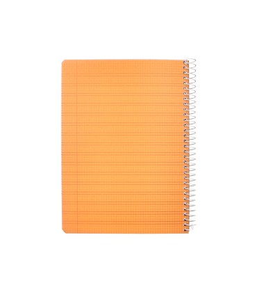 Cuaderno espiral liderpapel din a5 pautaguia tapa plastico 80h 90gr cuadro pautado 3mm color naranja