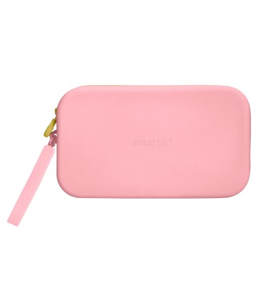 Bolso escolar portatodo antartik silicona rectangular plano con asa 190x120x25 mm color rosa chicle