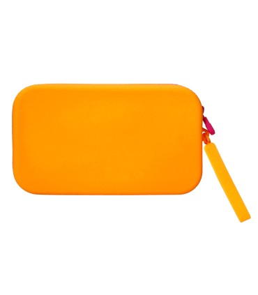 Bolso escolar portatodo antartik silicona rectangular plano con asa 190x120x25 mm color naranja