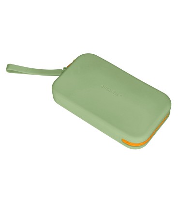 Bolso escolar portatodo antartik silicona rectangular plano con asa 190x120x25 mm color verde militar