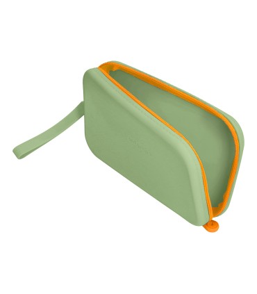 Bolso escolar portatodo antartik silicona rectangular plano con asa 190x120x25 mm color verde militar