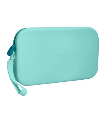 Bolso escolar portatodo antartik silicona rectangular plano con asa 190x120x25 mm color menta