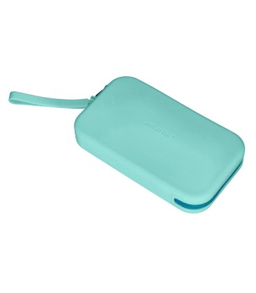 Bolso escolar portatodo antartik silicona rectangular plano con asa 190x120x25 mm color menta