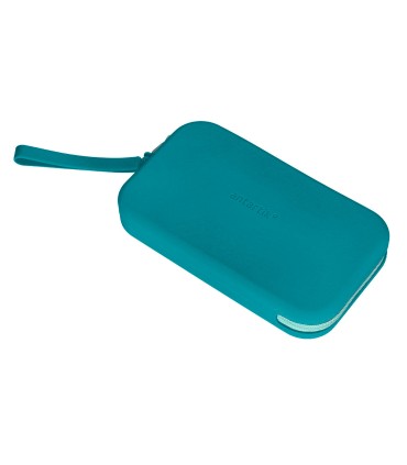 Bolso escolar portatodo antartik silicona rectangular plano con asa 190x120x25 mm color azul turquesa