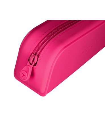 Bolso escolar portatodo antartik silicona rectangular 185x50x75 mm color rosa fucsia