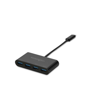 Hub kensington ch1200 usb c de 10gbps cargador y 4 puertos usb a 32