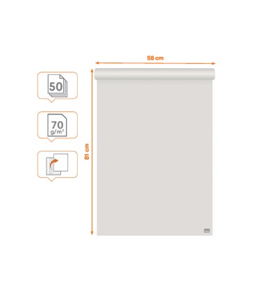 Bloc congreso nobo papel reciclado cuadriculado liso 580x810 mm 50 hojas 70 g m2 pack de 2 unidades