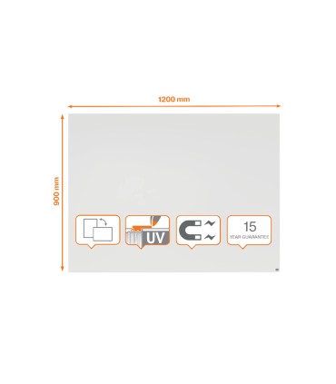 Pizarra blanca nobo infinity sin marco acero lacado magnetico 1200x900 mm