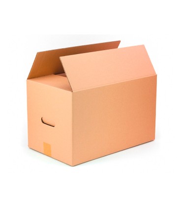 Caja para embalar q connect americana ultrarresistente conasas carton canal doble 7 mm color kraft 700x440x330 mm