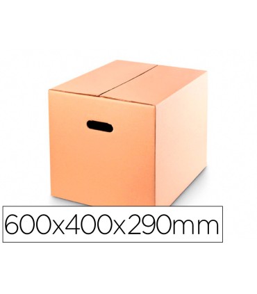 Caja para embalar q connect americana ultrarresistente conasas carton canal doble 7 mm color kraft 600x400x290 mm