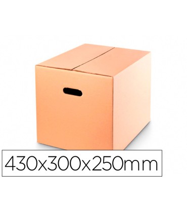 Caja para embalar q connect americana ultrarresistente conasas carton canal doble 7 mm color kraft 430x300x250 mm