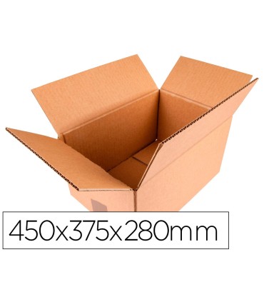 Caja para embalar q connect americana ultrarresistente carton reciclado canal doble 7mm color kraft 450x375x280 mm