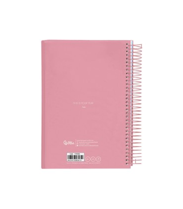 Agenda espiral liderpapel gazi a5 2025 dia pagina color rosa papel 70 gr