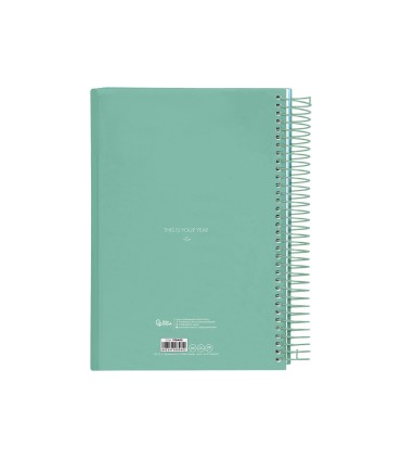 Agenda espiral liderpapel gazi a4 2025 dia pagina color verde papel 70 gr