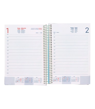 Agenda espiral liderpapel gazi a4 2025 dia pagina color verde papel 70 gr