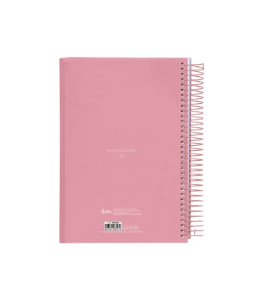 Agenda espiral liderpapel gazi a4 2025 dia pagina color rosa papel 70 gr