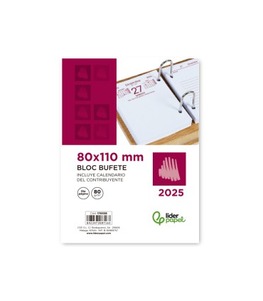 Bloc bufete liderpapel 82 x 115 2025 dia pag ina papel 80 gr