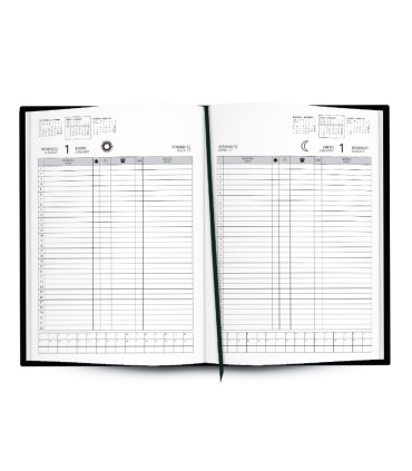 Agenda encuadernada liderpapel reservas a4 2025 dia pagina color negro papel 100 gr