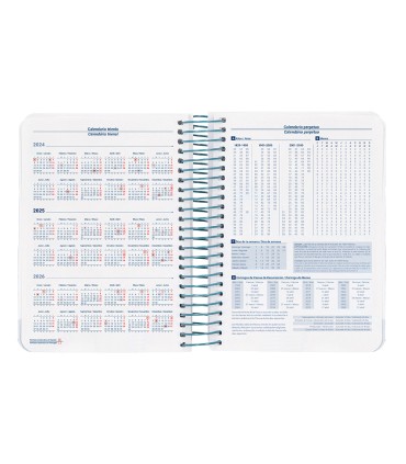 Agenda espiral liderpapel sant orini a6 2025 dia pagina 4 disenos surtidos papel 60g