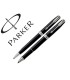 Juego parker duo sonnet laca negra ct boligrafo roller