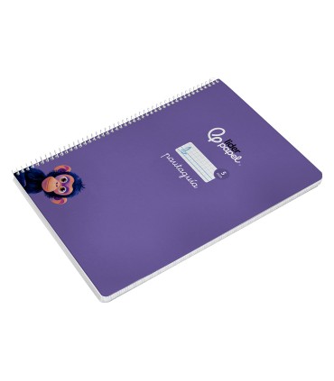 Cuaderno espiral liderpapel di n a4 pautaguia tapa dura 80h 90 gr cuadro pautado 5mm color lila