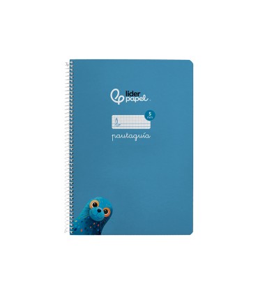 Cuaderno espiral liderpapel di n a4 pautaguia tapa dura 80h 90 gr cuadro pautado 5mm color azul