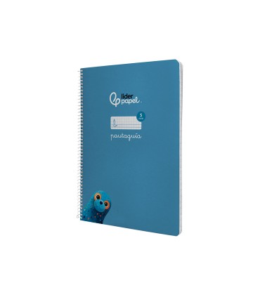 Cuaderno espiral liderpapel di n a4 pautaguia tapa dura 80h 90 gr cuadro pautado 5mm color azul