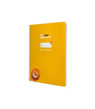 Cuaderno espiral liderpapel di n a4 pautaguia tapa dura 80h 90 gr cuadro pautado 5mm color amarillo