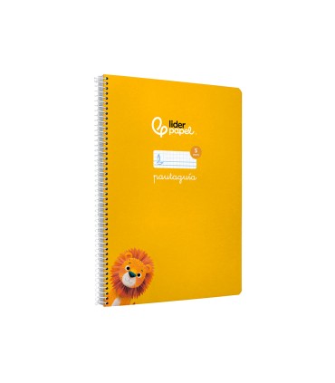 Cuaderno espiral liderpapel di n a4 pautaguia tapa dura 80h 90 gr cuadro pautado 5mm color amarillo