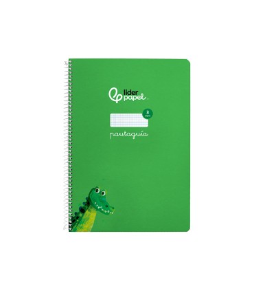 Cuaderno espiral liderpapel di n a4 pautaguia tapa dura 80h 90 gr cuadro pautado 3mm color verde