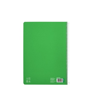 Cuaderno espiral liderpapel di n a4 pautaguia tapa dura 80h 90 gr cuadro pautado 3mm color verde