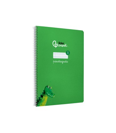 Cuaderno espiral liderpapel di n a4 pautaguia tapa dura 80h 90 gr cuadro pautado 3mm color verde