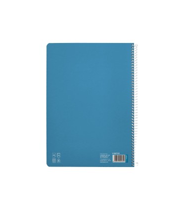 Cuaderno espiral liderpapel di n a4 pautaguia tapa dura 80h 90 gr cuadro pautado 3mm color azul