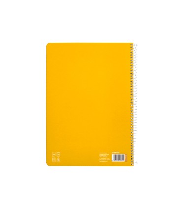 Cuaderno espiral liderpapel di n a4 pautaguia tapa dura 80h 90 gr cuadro pautado 3mm color amarillo