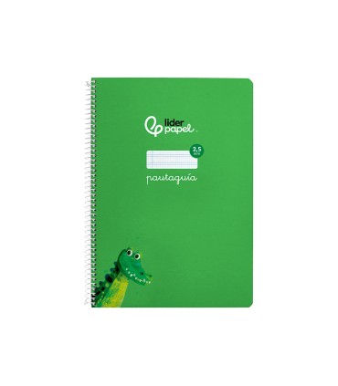 Cuaderno espiral liderpapel di n a4 pautaguia tapa dura 80h 90 gr cuadro pautado 25mm color verde