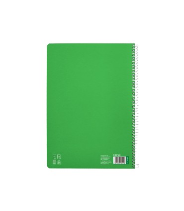 Cuaderno espiral liderpapel di n a4 pautaguia tapa dura 80h 90 gr cuadro pautado 25mm color verde