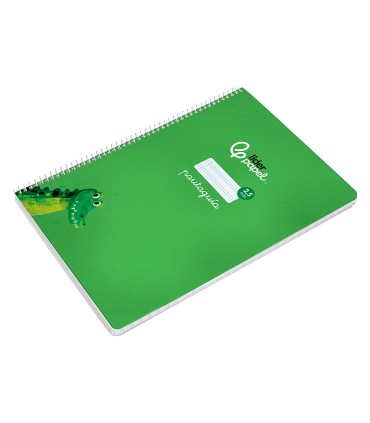 Cuaderno espiral liderpapel di n a4 pautaguia tapa dura 80h 90 gr cuadro pautado 25mm color verde