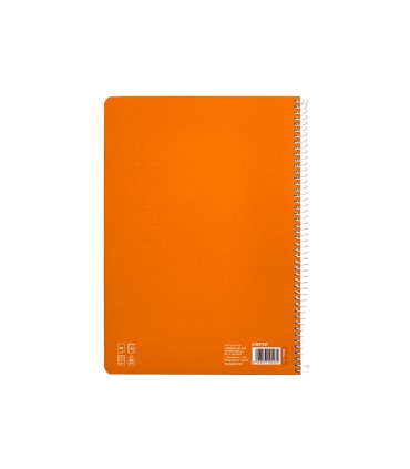 Cuaderno espiral liderpapel di n a4 pautaguia tapa dura 80h 90 gr cuadro pautado 25mm color naranja