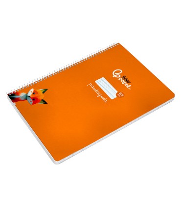 Cuaderno espiral liderpapel di n a4 pautaguia tapa dura 80h 90 gr cuadro pautado 25mm color naranja