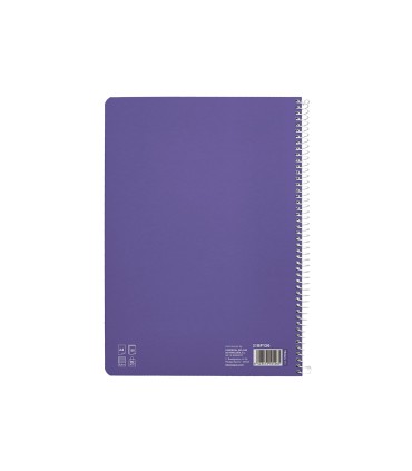 Cuaderno espiral liderpapel di n a4 pautaguia tapa dura 80h 90 gr cuadro pautado 25mm color lila