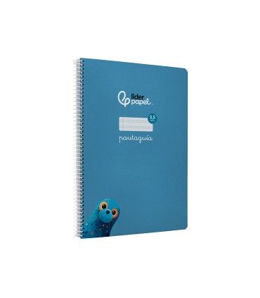 Cuaderno espiral liderpapel di n a4 pautaguia tapa dura 80h 90 gr cuadro pautado 25mm color azul