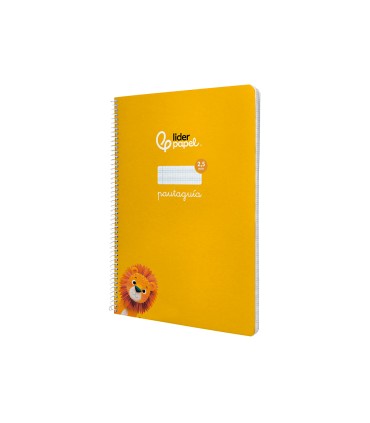 Cuaderno espiral liderpapel di n a4 pautaguia tapa dura 80h 90 gr cuadro pautado 25mm color amarillo