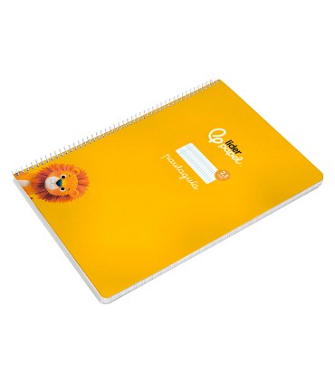 Cuaderno espiral liderpapel di n a4 pautaguia tapa dura 80h 90 gr cuadro pautado 25mm color amarillo