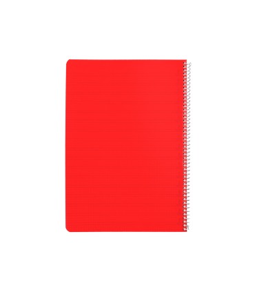 Cuaderno espiral liderpapel din a4 pautaguia tapa plastico80h 90gr cuadro pautado 4mm con margen color rojo