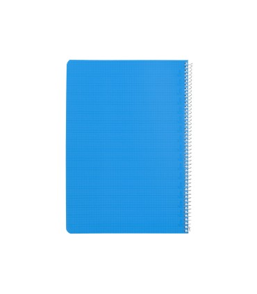 Cuaderno espiral liderpapel din a4 pautaguia tapa plastico80h 90gr cuadro pautado 4mm con margen color azul